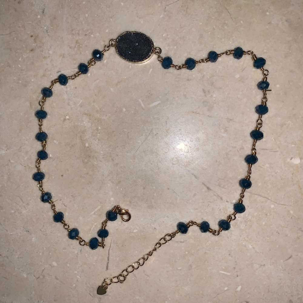 Blue geode necklace